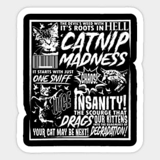 Catnip Madness Funny Cat Lover Pet Owner Catnip Madness Gear Sticker